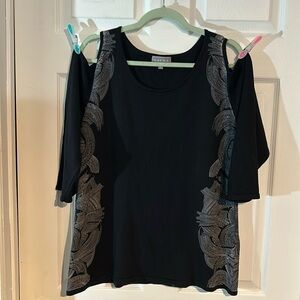 Laura size XL Cold Shoulder small sparkly jewelled Top